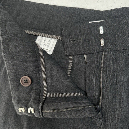 Gunex Wool Pants Womens US 12 Straight Trouser Dark Gray Wool Blend Italy EUC