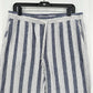 Rails Pants Womens Large Agnes Linen Blend Ankle White Blue Stripes Coastal EUC
