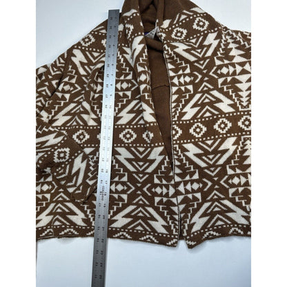 Patagonia Sweater Womens Small Cardigan Brown Beige Open Aztec Lambswool Western