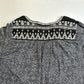 Lucky Brand Top Womens 1X Black White Embroidered Boho Lightweight Shirt Hi Low