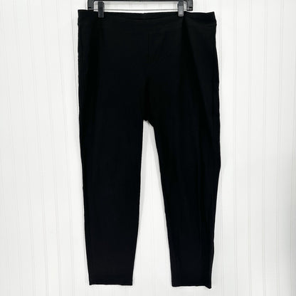 Eileen Fisher Pants XL Washable Crepe Slim Leg Black Minimalist Contemporary