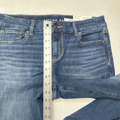 American Eagle Jeans 10 Curvy Lowrise Kick Bootcut Next Level Blue Denim NEW