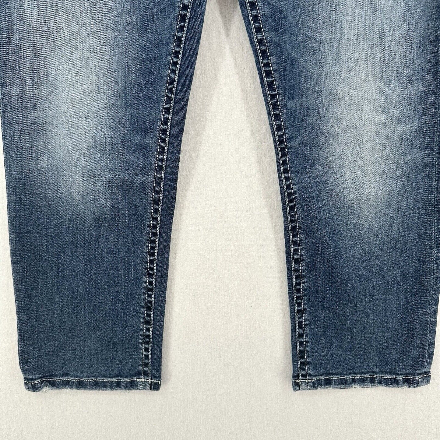 BKE Jeans Womens 30 Gabby Capri Curvy Blue Stretch Denim Distress Cropped