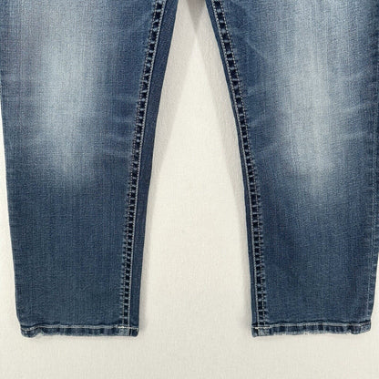 BKE Jeans Womens 30 Gabby Capri Curvy Blue Stretch Denim Distress Cropped