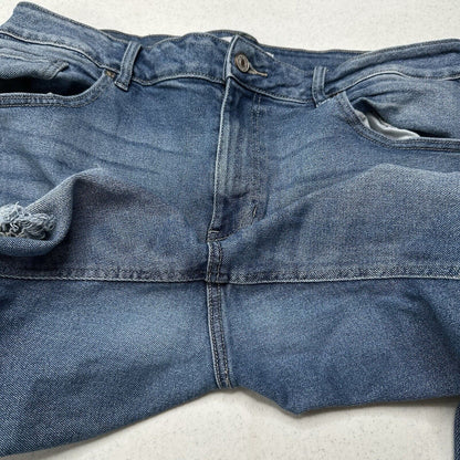 Kancan Jeans Womens 16 Straight Ankle Blue Denim Distressed Fray 90s Grunge