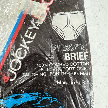 Vintage Jockey Classic Brief Cotton Mens Underwear Size 58 Sty1093 Big Man 1983