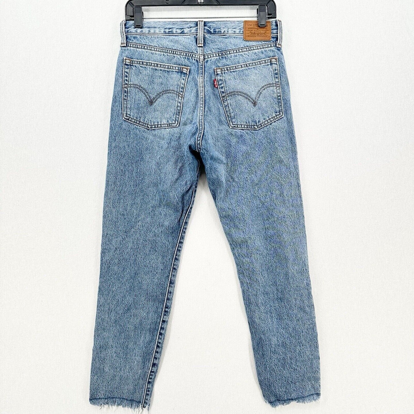 Levis Wedgie Jeans 27 US 4/5 Skinny Ankle Blue Denim Button Fly Distress Fray