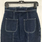 Ramy Brook Skirt Womens 26 Marietta Denim Blue Jean Midi Pencil Zipper Slit EUC
