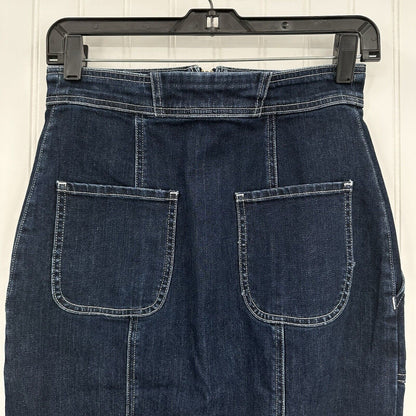 Ramy Brook Skirt Womens 26 Marietta Denim Blue Jean Midi Pencil Zipper Slit EUC