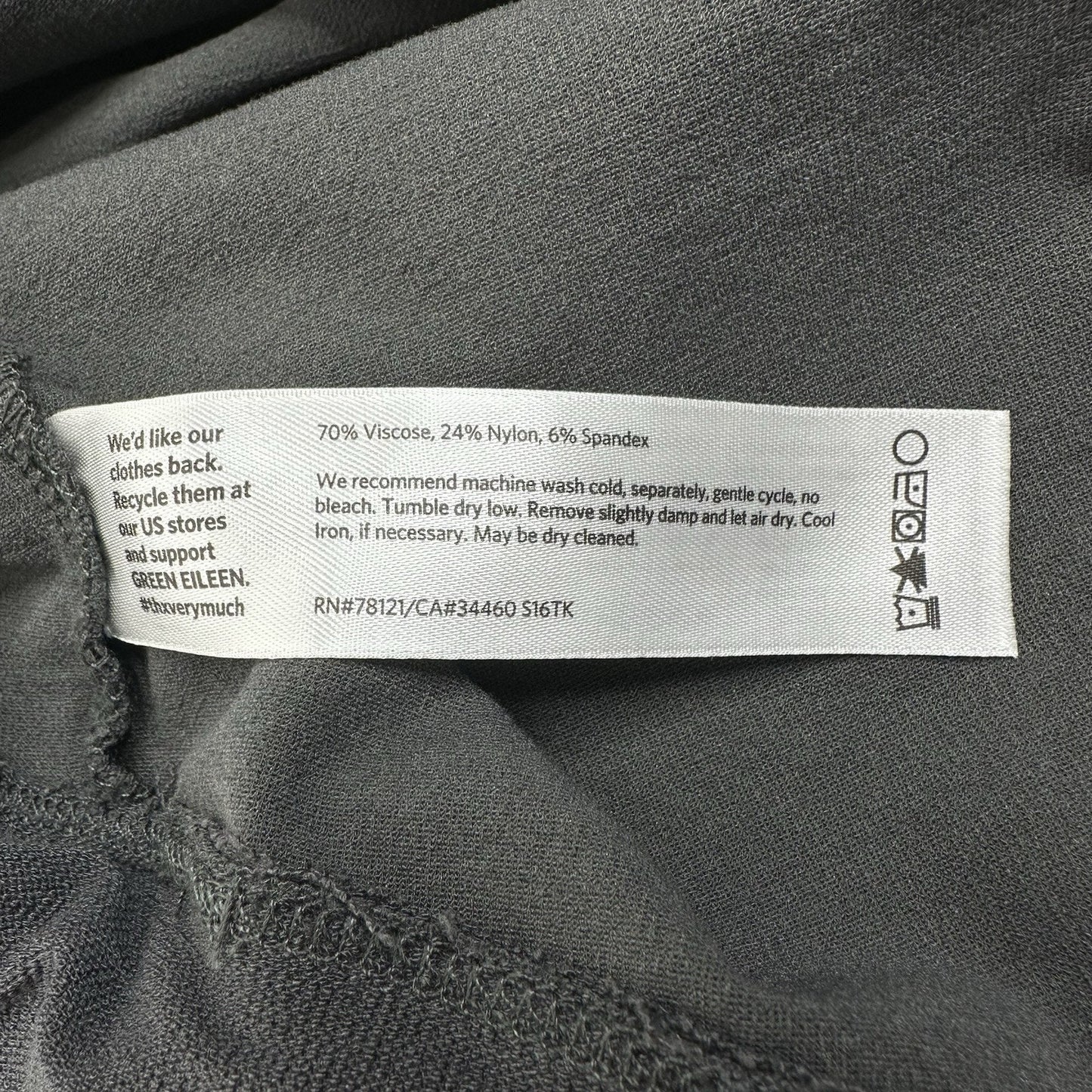 Eileen Fisher Pants Large Washable Crepe Slim Ankle Gray Coastal ContemporaryEUC
