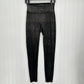 Spanx Leggings Women Velvet Shine Pants Black Gold Metallic Pull On Slimming EUC