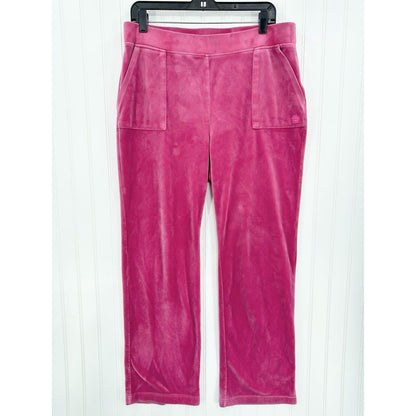 Juicy Couture Velour Pants XL Pink Wide Leg Pull On Lounge Y2K Barbie Girly