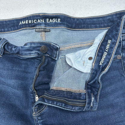 American Eagle Shorts 18 Skinny Bermuda Midrise Blue Next Level Stretch Denim