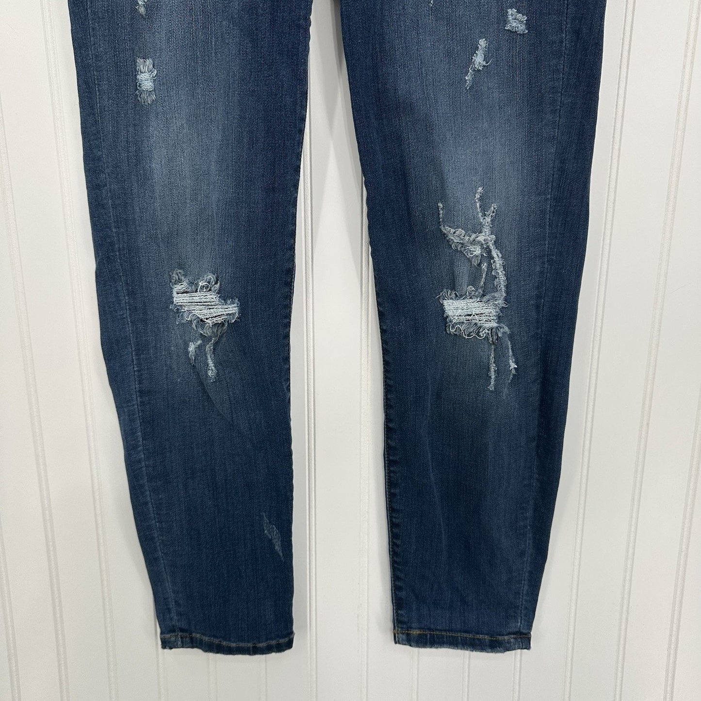 Judy Blue Jeans Womens 9 29 Relaxed Fit Blue Stretch Denim Dark Wash Distressed