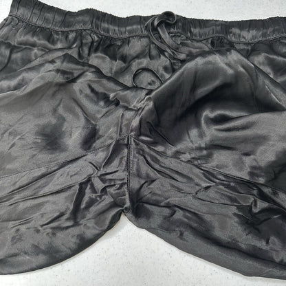Enza Costa Pants 3 Womens Large Jogger Rayon Satin Black Pull On Ankle EUC