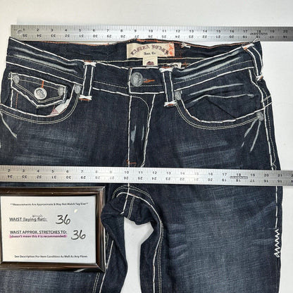Laguna Beach Jeans Mens 33 Blue Relaxed Loose Straight Denim Skulls Y2K Grunge