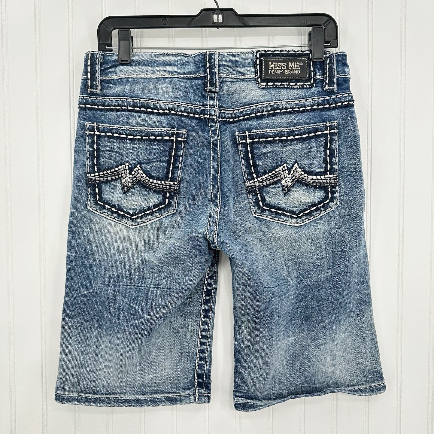 Miss Me Shorts Womens 28 Boyfriend Bermuda Blue Jean Denim Y2K Western Modest