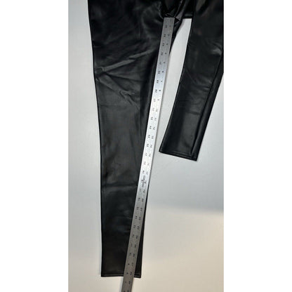 Spanx Leggings Womens Large Black Faux Leather Assets Pull On Pants Slimming EUC