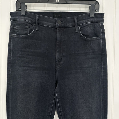 Mother Jeans Womens 32 Weekender Fray Flare US 12 Black Denim Thunder Road EUC