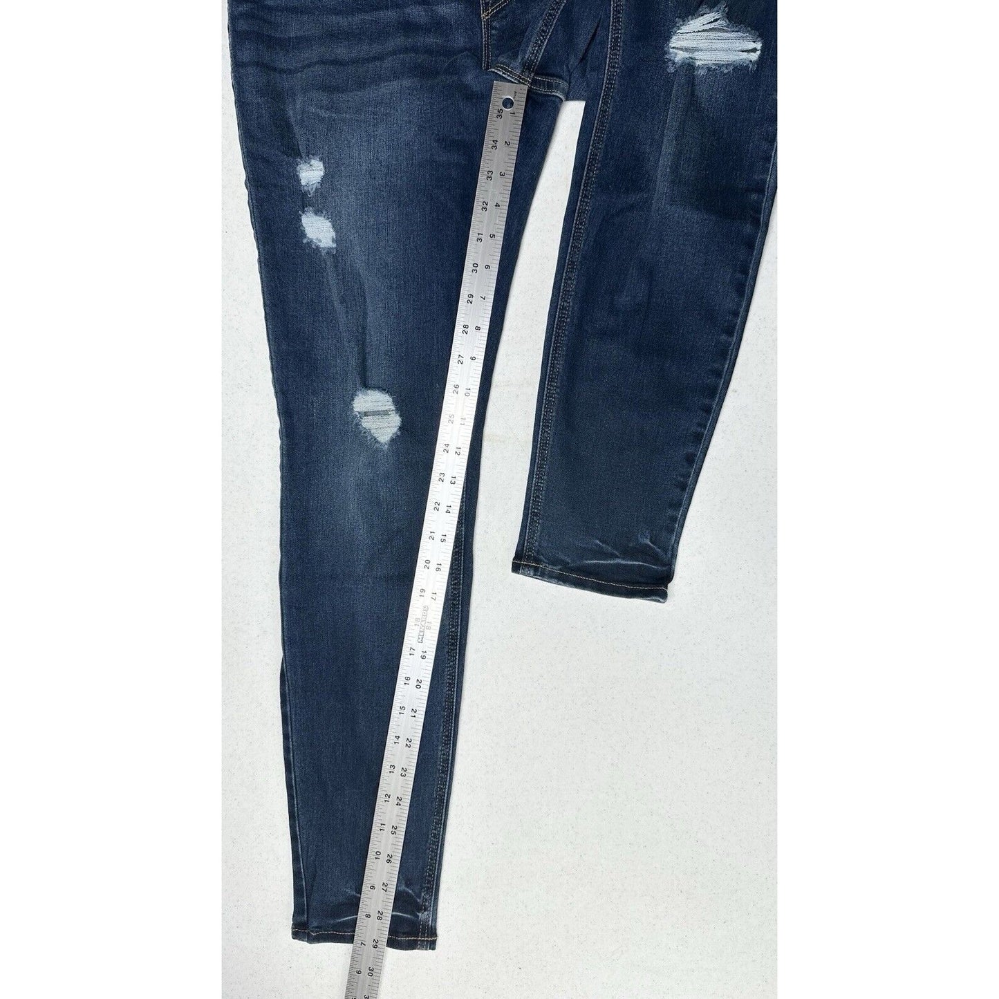 Old Navy Jeans Womens 12 Rockstar Super Skinny Jegging Blue Denim Distressed NEW