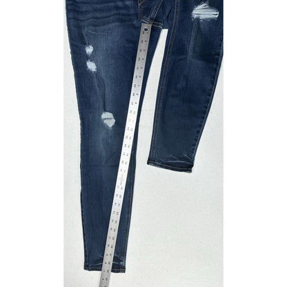 Old Navy Jeans Womens 12 Rockstar Super Skinny Jegging Blue Denim Distressed NEW