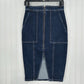 Ramy Brook Skirt Womens 26 Marietta Denim Blue Jean Midi Pencil Zipper Slit EUC