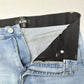 Lularoe Shorts 30 US 10 12 Skinny Bermuda Cuffed Blue Denim Tummy Panel Distress