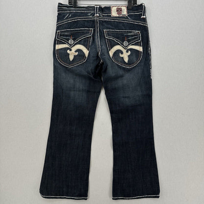 Laguna Beach Jeans Mens 33 Blue Relaxed Loose Straight Denim Skulls Y2K Grunge