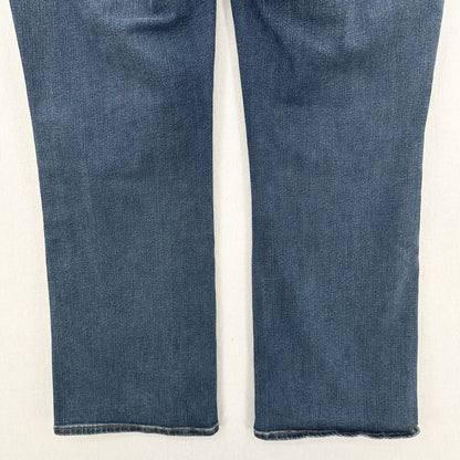 Chicos Jeans 1.5 Petite US 10 Define Me Flare Blue Denim Distress Western Cowboy