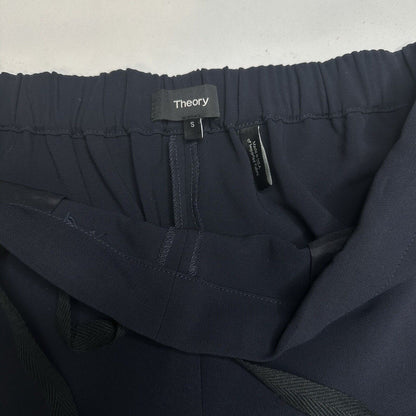 Theory Pants Womens Small Winszlee Admiral Wide Leg Navy Blue Minimal Career EUC