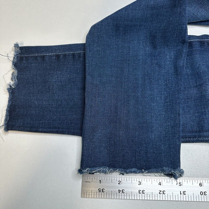 AGOLDE Jeans Womens 28 Sophie Crop Blue Denim Dark Wash Skinny Raw Hem Fray
