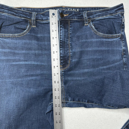 American Eagle Jeans Women 18 Super Hi Rise Jegging Blue Denim Dark Wash Comfort
