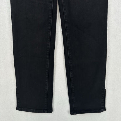 Judy Blue Jeans Womens 0 24 Straight Leg Black Stretch Denim Split Hems EUC
