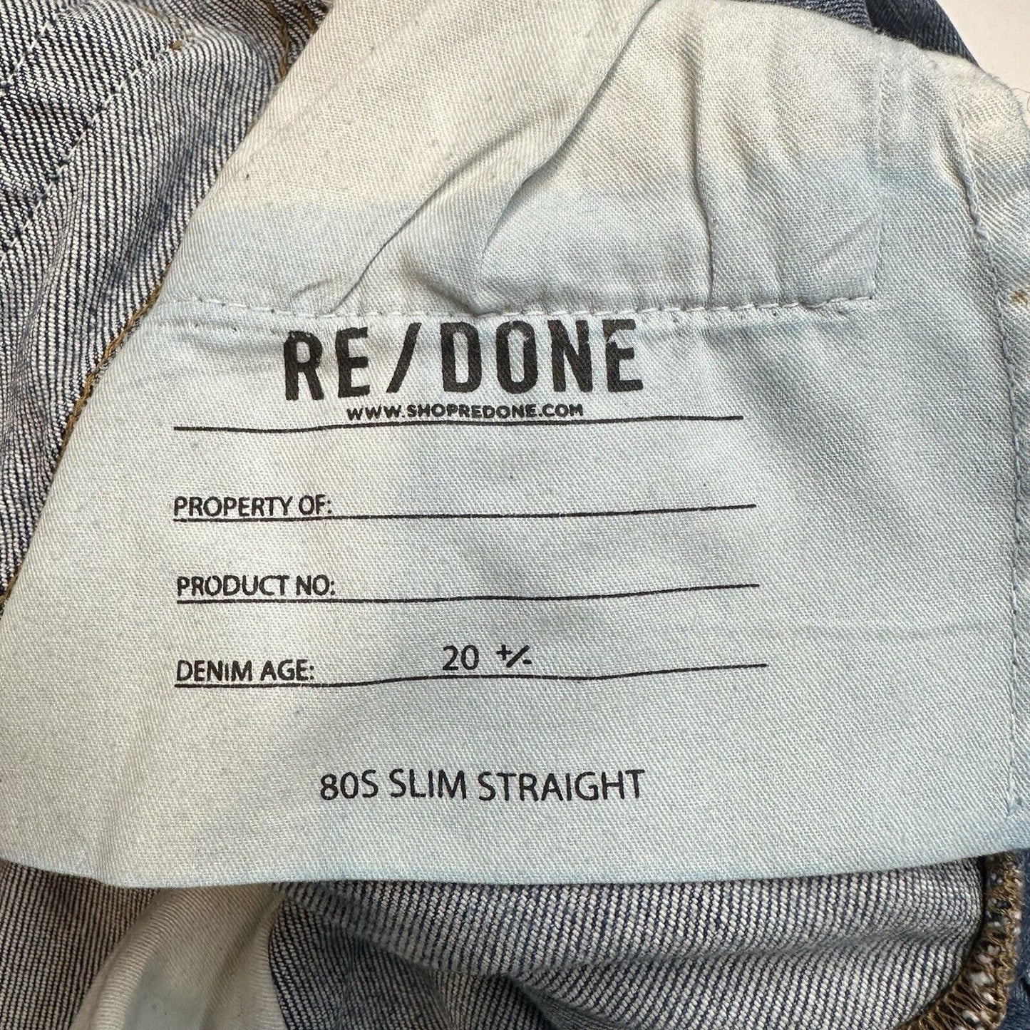 REDONE Jeans Womens 26 80s Slim Straight Blue Denim High Rise Button Fly 90s