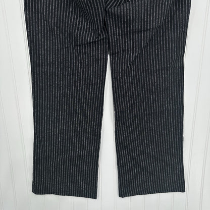 Sundance Pants Womens 6 Black Pinstripe Linen Cotton Coastal Contemporary