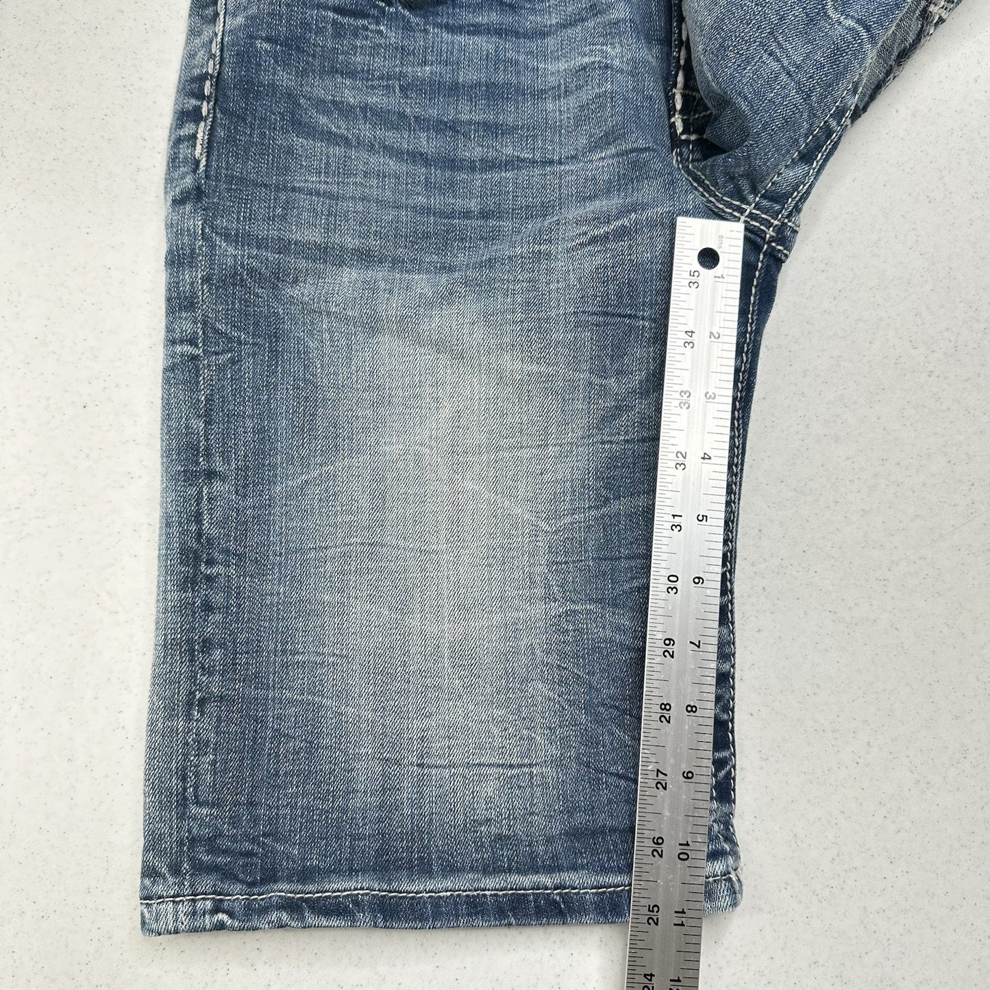 Miss Me Shorts Womens 28 Boyfriend Bermuda Blue Jean Denim Y2K Western Modest