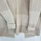 Toad Co Sweater Womens Small Cardigan Wool Blend Plaid Beige Cream Open Cozy