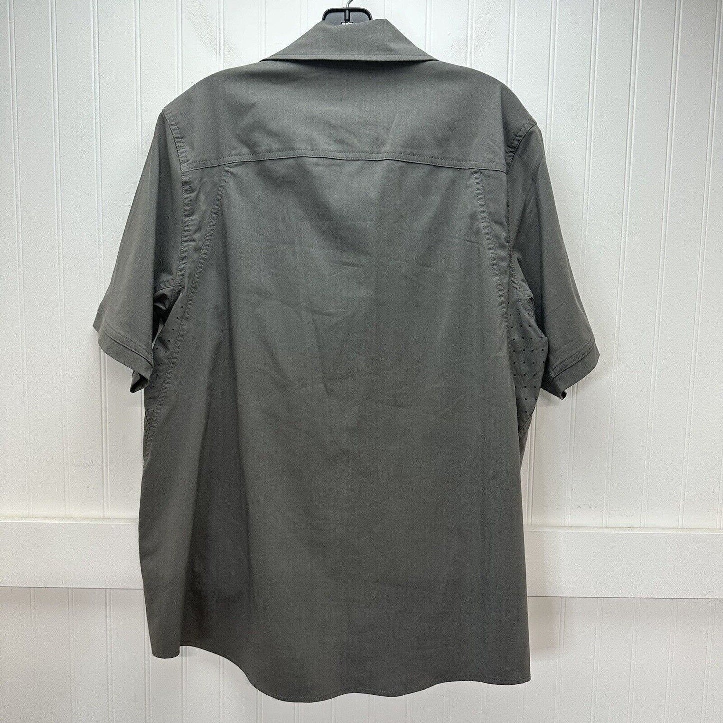 Viktos Shirt Mens Medium Sofari Ops Gray Short Sleeve Button Up Tactical EUC