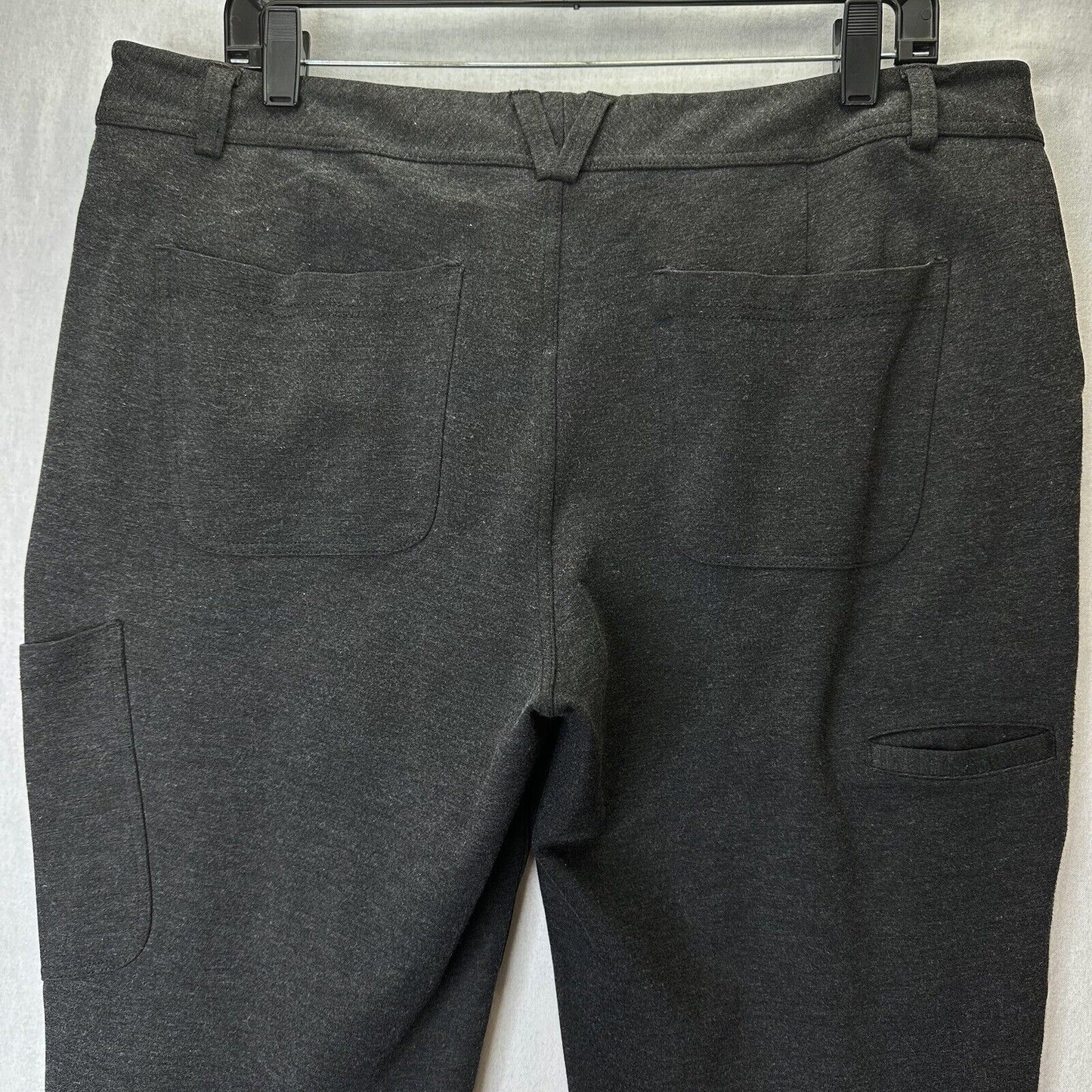 Duluth Trading Pants Womens 16 Wearwithall Ponte Knit Bootcut Gray Stretch Zip