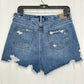 American Eagle Shorts Womens 10 Mom High Rise Blue Jean Denim Distressed Grunge