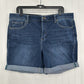 Lularoe Shorts Womens 32 US 14 Boyfriend Blue Relax Cuffed Denim Tummy Panel EUC