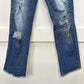 Judy Blue Jeans Womens 1/25 Skinny Crop Stretch Blue Denim Distressed Fray
