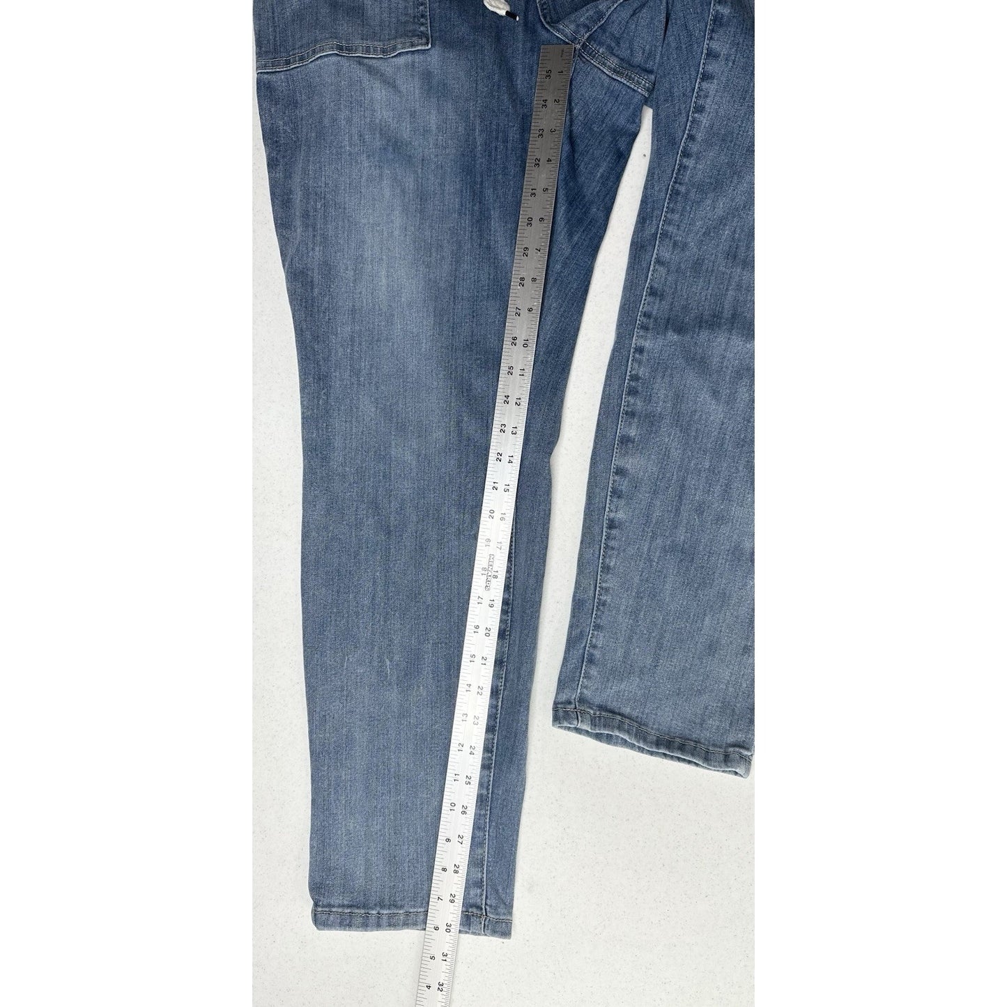 Judy Blue Jeans Womens 14W High Waist Jogger Blue Stretch Denim Elastic Waist