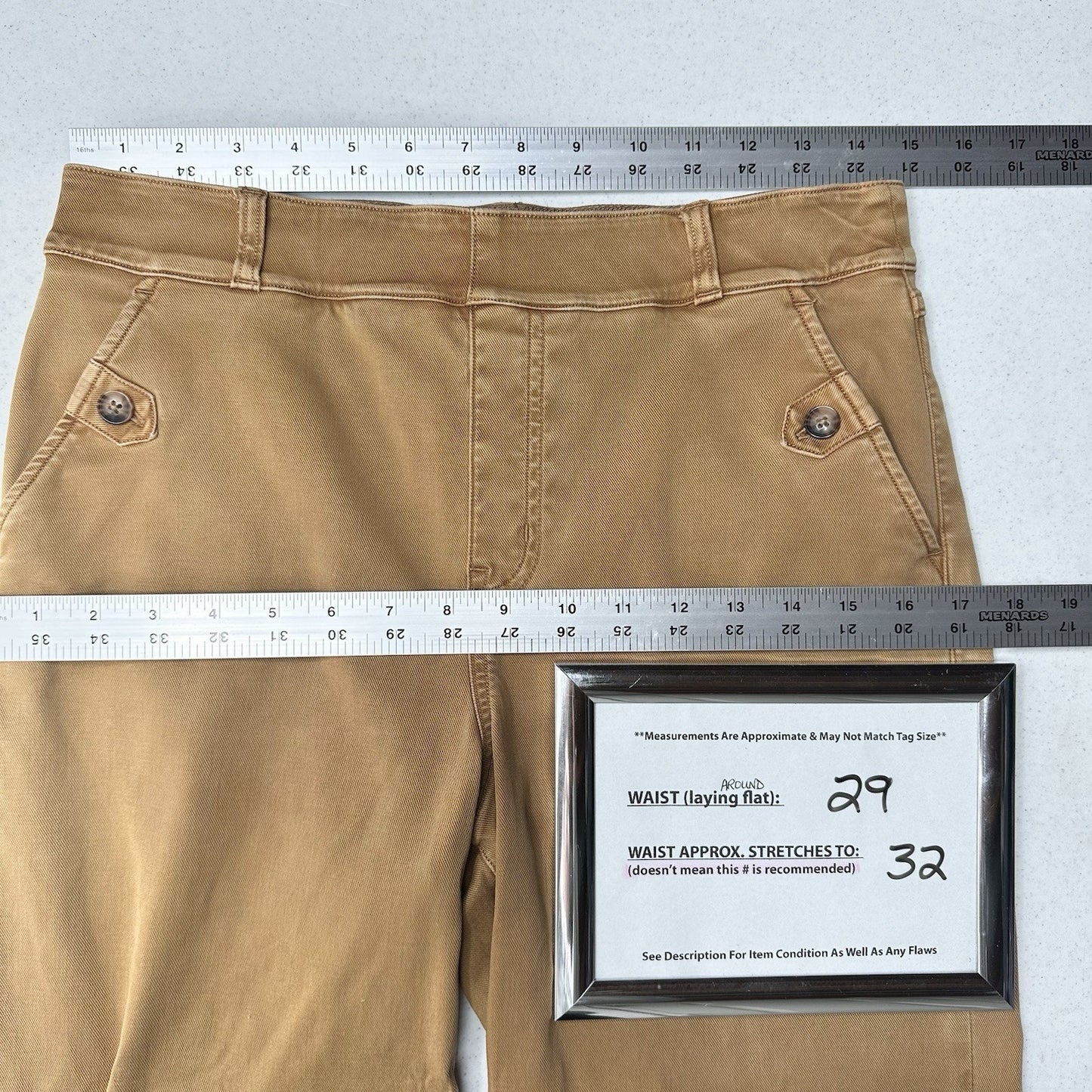 Spanx Pants Womens Large Stretch Twill Cropped Wide Leg High Rise Brown Jeans