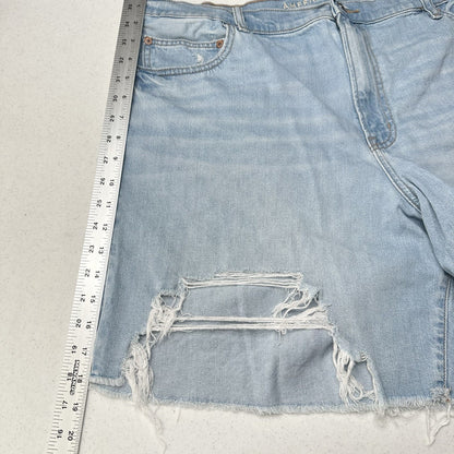 American Eagle Shorts 20 90s Boyfriend Bermuda Blue Denim Distressed Grunge
