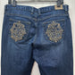 Disney Jeans Womens 12 Bootcut Flare Mickey Mouse Blue Denim Embroidery Cowboy