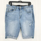 Lularoe Shorts 32 US 14 Skinny Bermuda Cuffed Blue Denim Tummy Panel *Spot