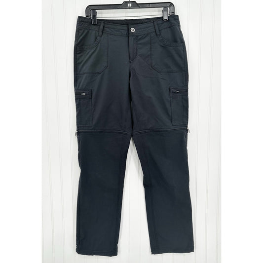 Kuhl Pants Womens 10 Convertible Horizn Recco Black Hiking Zip Off Shorts EUC