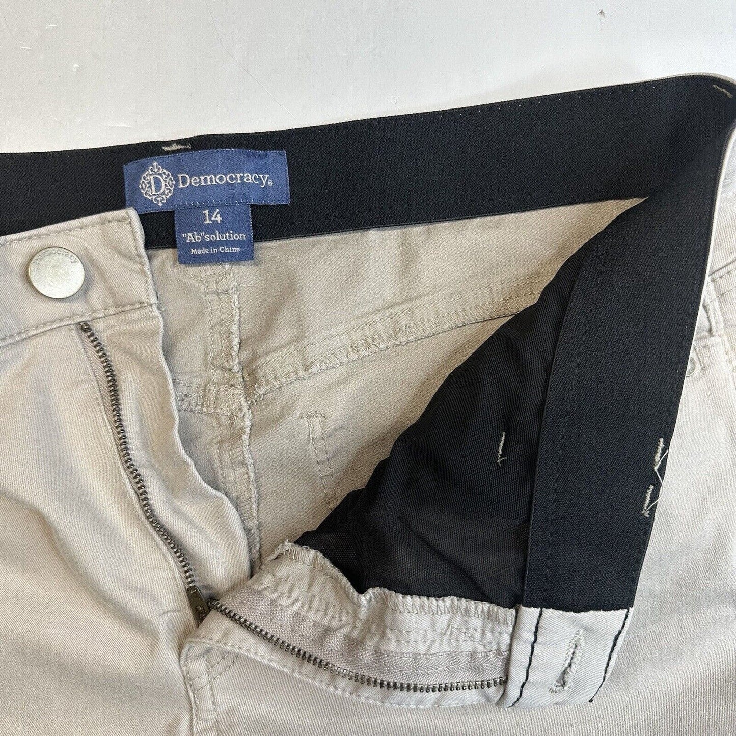 Democracy Jeans 14 Ab Solution Skinny Ankle Beige Women Stretch Denim Booty Lift
