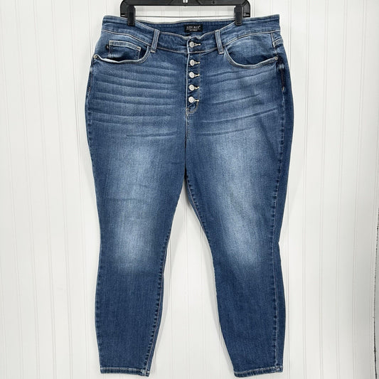 Judy Blue Jeans Womens 22W Skinny High Rise Blue Stretch Denim Button Fly